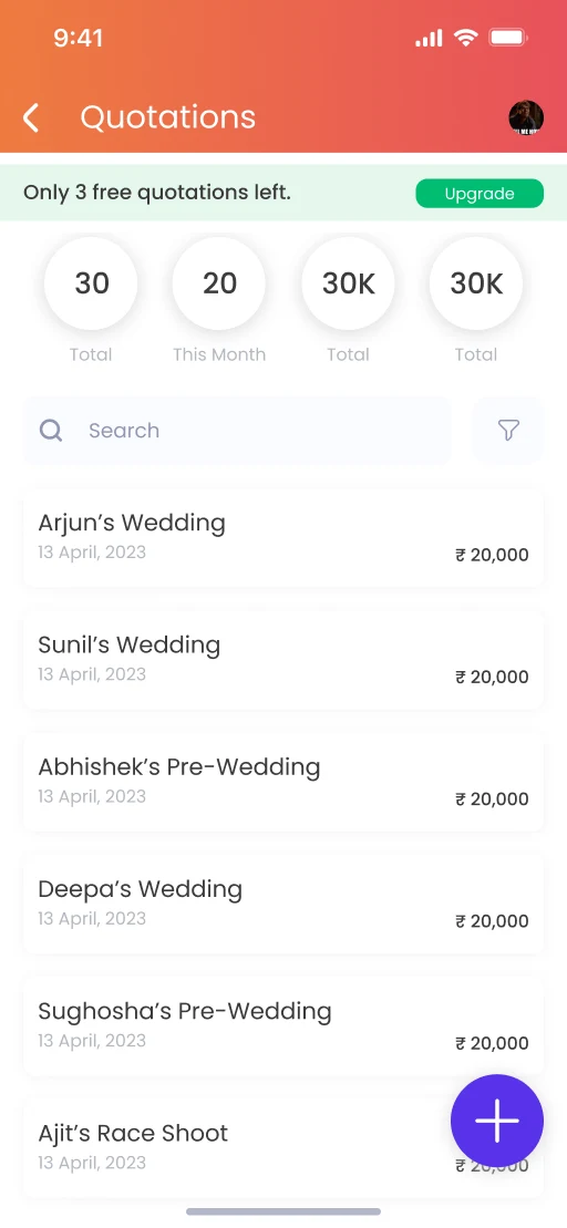 Create invoice on mobile